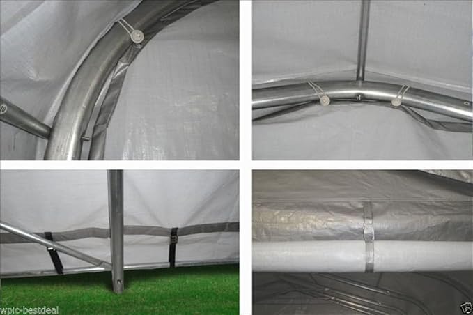 DELTA 20'x22' Heavy Duty Carport with Zipper Doors – Galvanized Steel Frame & Waterproof PE Cover, UV-Resistant, Grey Portable Garage Canopy Shelter (20'x22' Grey)