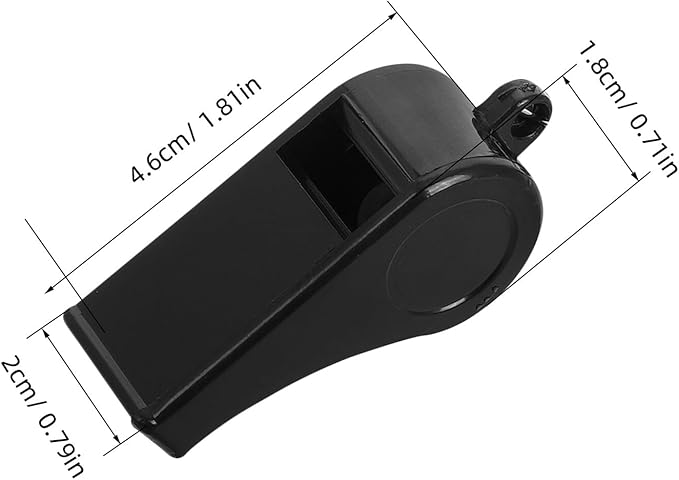 2pcs Black Sports Whistles with Lanyard Loud Crisp Sound Emergency Survival Whistle for Coaches Referees Officials Portable Lightweight Safety Signal