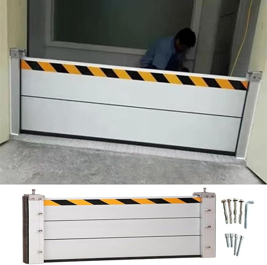 Flood protection barrier door, Flood Protection Barrier Water, 3/4/5/6/7/8/9/10/11/12/13ft Long Aluminum alloy material, Basement Windows Flood Protection Barrier Removal(H 2ft(60cm),5ft(153cm