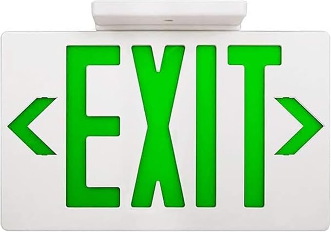 AKT LIGHTING Red LED Exit Sign Emergency Light with Battery Backup, Double Face Hardwired Red Letter Emergency Exit Lighting For Business, Restaurant, Commercial, Supermarket, UL-Listed, 120-277V, 1PCS