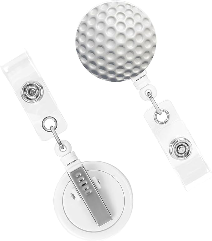 Golf Badge Reels Retractable Badge Holder with Clip for Id Name Tag Office Worker Student Teacher Nurse Doctor