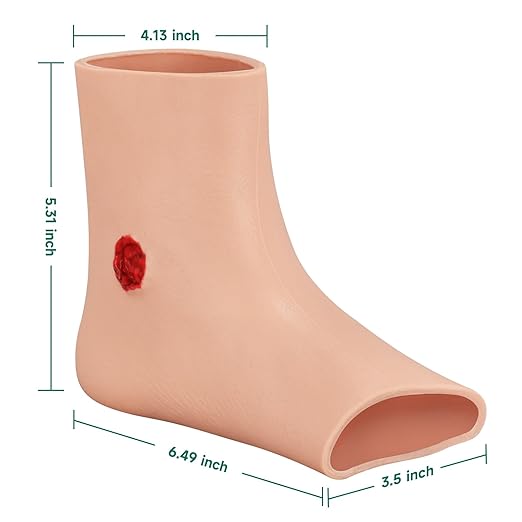 Ankle Wound Packing Trainer Sleeve, GSW Stop The Bleed Laceration Simulation for Hemostasis Practice, Realistic First Aid & Emergency Response Demonstration