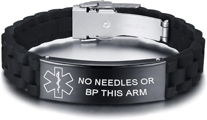 VNOX Medical Alert Bracelets for Men & Women Kids with Free Engraving Adjustable Stainless Steel Mesh Emergency Medical ID Bracelets Wristband