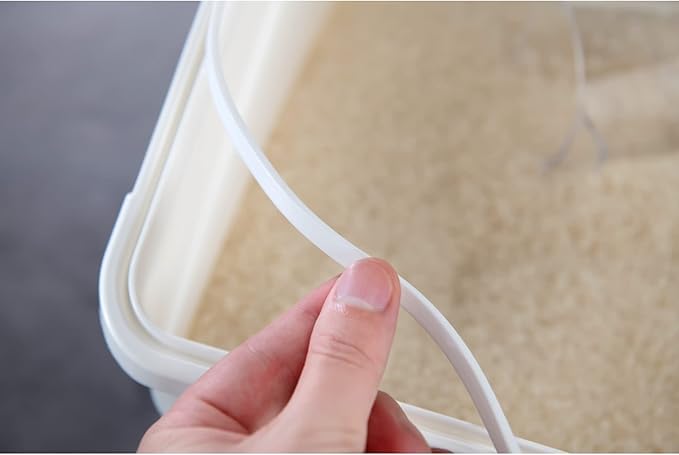 HANAMYA 10 Liter / 20 lbs Rice Storage Container with Measuring Cup, BPA free, For Rice | Grain | Pet Food | Flour, 1 count, White