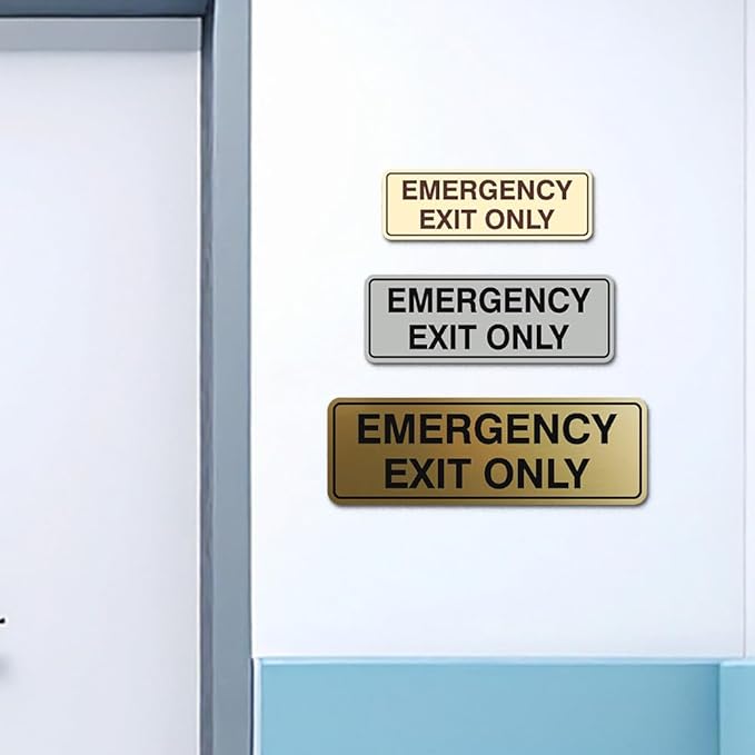 Signs ByLITA Standard Emergency Exit Only Sign - Easy Installation | Durable Wall or Door Sign (Red) - Small 2 Pack