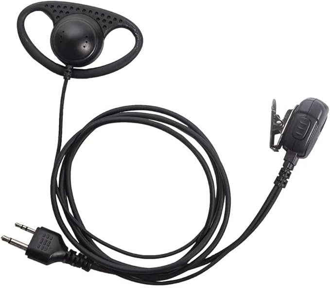 Caroo Walkie Talkie Headset Earpiece with PTT Mic for Midland GXT1000VP4 LXT500VP3 GXT1050VP4 GXT1000XB Two Way Radio 2 pin D Shape,10 Pack