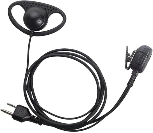 Caroo Walkie Talkie Headset Earpiece with PTT Mic for Midland GXT1000VP4 LXT500VP3 GXT1050VP4 GXT1000XB Two Way Radio 2 pin D Shape,10 Pack