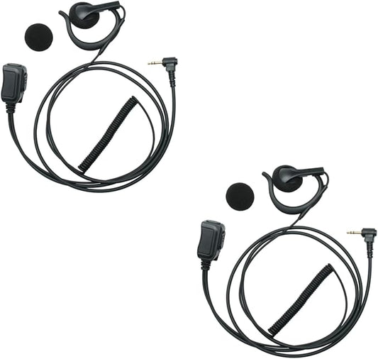 1 Pin 2.5mm G Shape Earpiece Headset with Mic PTT for Motorola Talkabout T200TP T200 T260 T260TP T460 T600 T605 T475 T800 MH230R MR350R MT350R Two Way Radio,2 Pack