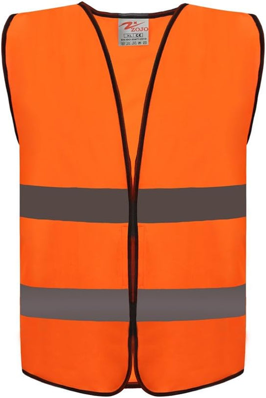 zojo High Visibility Safety Vests,10Pcs,Adjustable Size,Lightweight Mesh Fabric, Fits for Men and Women