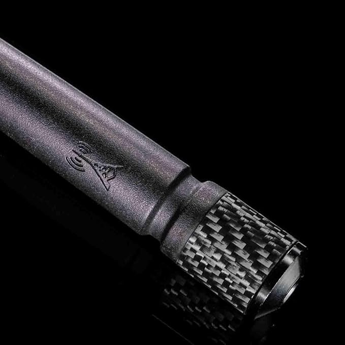 Votex - The Spartan - 13 3/4 Inch Rubber Antenna - USA Stainless Steel Threading - Black Carbon Fiber Trim - Tuned Internal Copper Coil - Part Number A601-FFD-15
