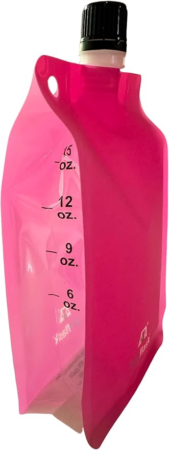 BellFlask - 15 oz. Plastic Flask, Patented, Flexible, Metal-Free, Reusuable, BPA-Free with Carabiner Clip and Filling Funnel