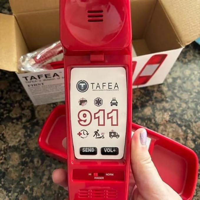 Med-Pat FIRST by TAFEA Emergency One-Touch Dialer - Instant Lifeline - H.E.L.P. Technology Emergency Response - Patented Enhanced Microphone - Increase Distance to Hear Background Noise - Crisis Phone