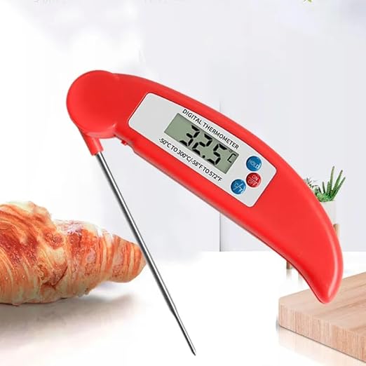 2 Pack Instant Read Digital Meat Thermometer with Probe for Cooking, Fast and Accurate, Waterproof Digital Food Thermometer, Grilling Kitchen Baking