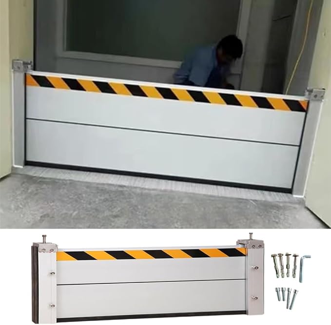 Flood protection barrier door, Flood Protection Barrier Water, 3/4/5/6/7/8/9/10/11/12/13ft Long Aluminum alloy material, Basement Windows Flood Protection Barrier Removal(H 1.3ft(40cm),5.5ft(1