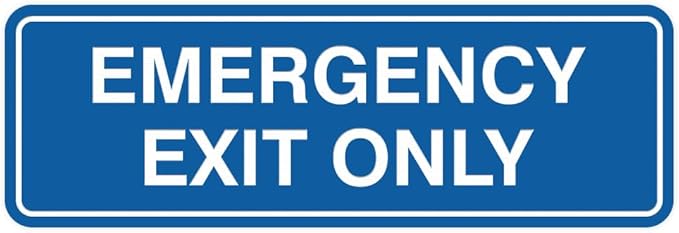 Signs ByLITA Standard Emergency Exit Only Sign - Easy Installation | Durable Wall or Door Sign (Blue) - Medium 2 Pack