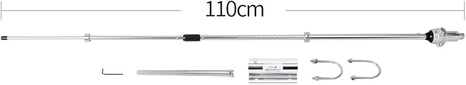 HYS UHF Base Antenna, 390-470Mhz 43.3inches Outdoor Variable Frequency Antenna for Icom Midland Yaesu Kenwood Mobile Radio Transceiver Repeater