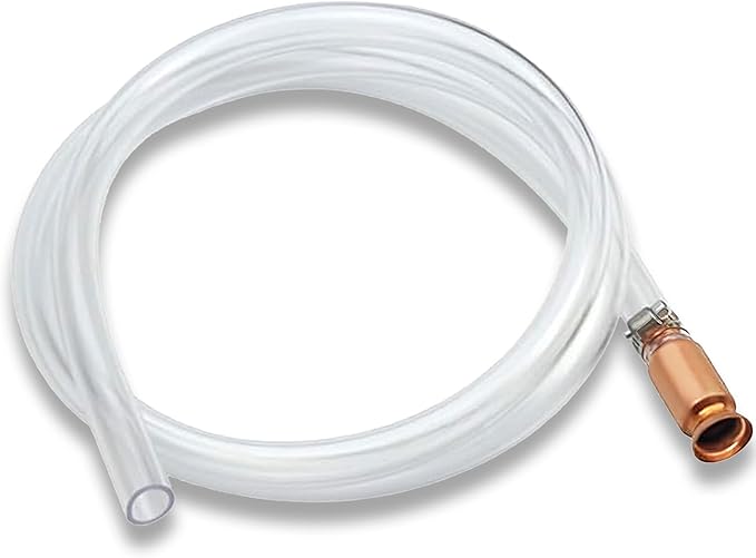 6FT Siphon Hose 1/2" Brass Valve - Fuel Transfer Hand Fuel Shaker Pump for Gasoline, Oil, Diesel, Liquid - High Flow 3.5 GPM for Fuel Transfer, Farm, Emergency