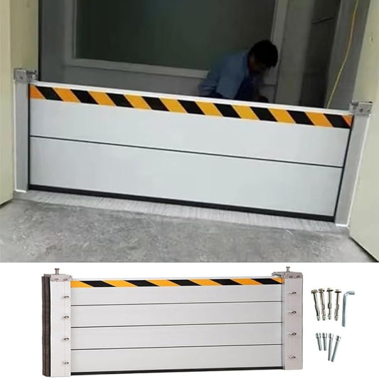 Flood protection barrier door, Flood Protection Barrier Water, 3/4/5/6/7/8/9/10/11/12/13ft Long Aluminum alloy material, Basement Windows Flood Protection Barrier Removal(H 2.6ft(80cm),4.5ft(1
