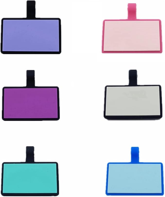6 Pack Original Silent Square Shape Silicone Pet Tag,Modifiable ID Dog Tags,with Double Blank Sides to Engrave,6 Popular Colors in One Set