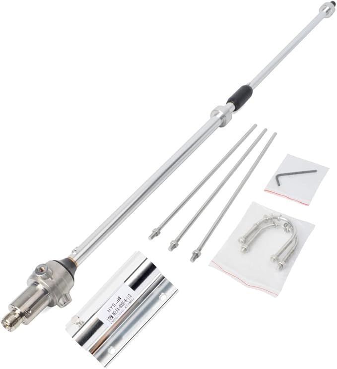 HYS UHF Base Antenna, 390-470Mhz 43.3inches Outdoor Variable Frequency Antenna for Icom Midland Yaesu Kenwood Mobile Radio Transceiver Repeater