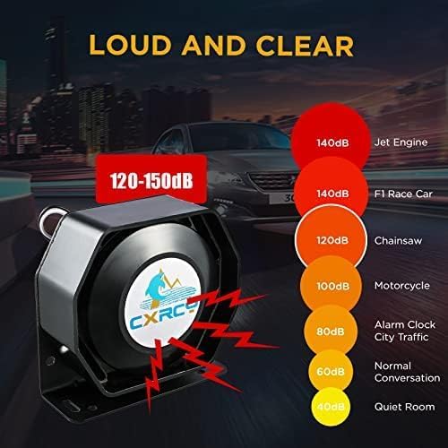 9 Tone 12V 200W Police Warning Emergency Siren PA System - [Handheld Microphone] &[120-150dB] Extra Slim Speaker PA System Kit for Firefighter Ambulance Vehicles Truck SUV ATV UTV ﻿ ﻿