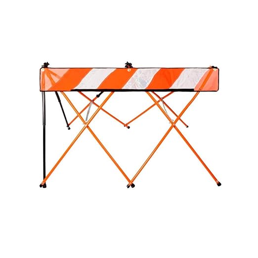 Flex-Safe Safety Barriers, Portable Expandable Barricade 5 ft Traffic Barricade Folding Security Gate Scissor Gate Crowd Control Barriers ,Traffic Cones Alternative, Safety Orange security fence