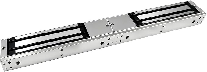 Double Door Electromagnetic Lock with Z and L Bracket 350KG 800LBS Holding Force 5-Wire with Signal Feedback Double Door Magnetic Lock 12V DC Fail Safe NC Mode for Access Control System