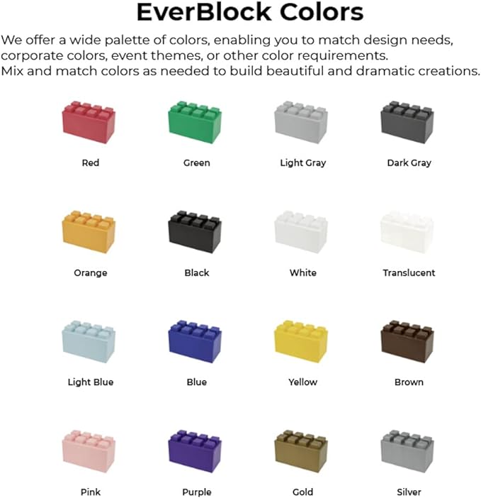 EverBlock 8’ x 7’ Wall Kit | Modular Building Blocks | Wall System for Building, Display & Structures | Room Divider & Partition | Easy to Connect & Reuse | Indoor & Outdoor Use | Yellow