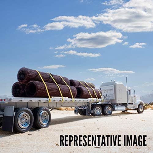 US Cargo Control 4 Inch Winch Strap with D-Ring Fitting, 27 Feet Long, Heavy Duty Trailer Winch Strap for Safe Cargo Securement, Zinc-Coated D-Ring for Easy Attachment, Yellow, 2-Pack