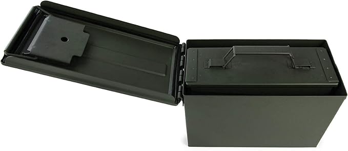 GUGULUZA Metal Ammo Can 30/50 Cal, Lockable Bullet Storage Case, Waterproof & Airtight Containers Box with Flip Top for Long-Term Storage Shotgun, Rifles, Pistols Ammunition