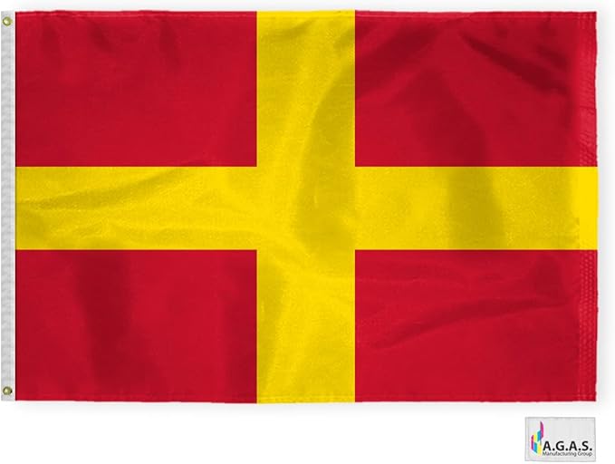 AGAS Romeo Code R Marine Signal 4x6 Ft Flag - Printed 200D Nylon - Canvas Header - Brass Grommets - Colorfast & Stitched Edges - Nautical Boat Flag - Naval Code Signal Flag.