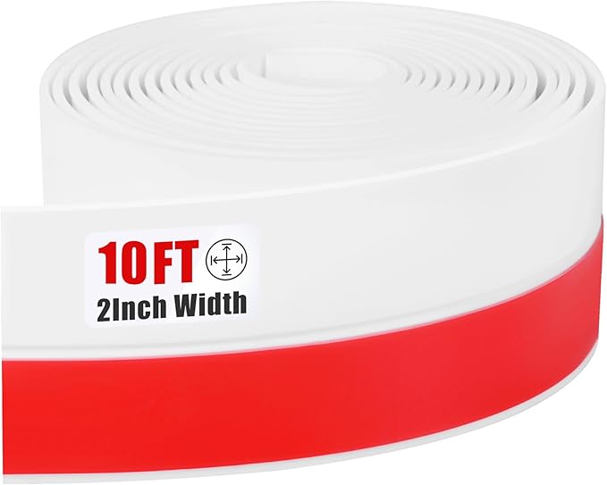 Draft Seal Tape for Doors and Windows 2 in x 10 Ft Silicone Weather Stripping Extra Thick 2mm Door Seal Strip with Strong Adhesive Draft Insulation Stopper Side Seal - White