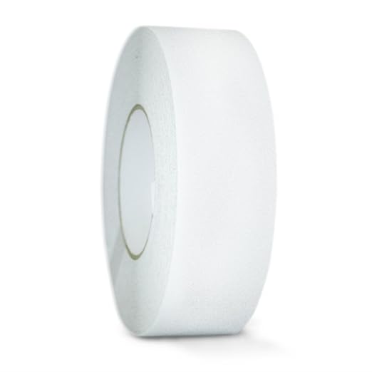 GGR Supplies T.R.U. NST-20C White Non-Skid Tape 12 in. Wide x 60 ft. Length Safety Way 60 Grit Anti Slip Traction Tape 32 Mil No Slip