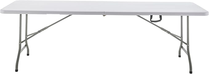 BTEXPERT Set of 2, 96" Long 8-Foot White Plastic Folding Table Portable 30" Wide, 29" High, Indoor Outdoor Events Banquet Dining Party Patio