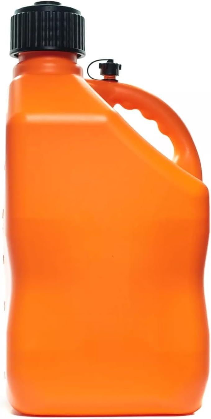 VP Racing Utility Container 5.5 Gallon - 4 Pack With 4 Deluxe Hoses and a Get Bent Hose Bender (Orange, 4 Pack)