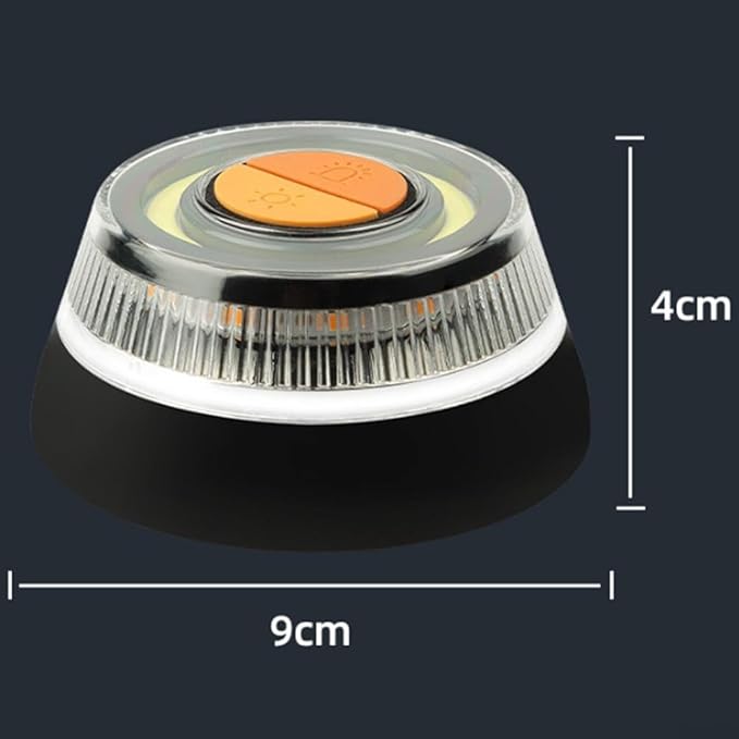 Magnetic Flashing Beacon Lantern with 2 Lighting Modes, Yellow Strobe and White Light, 50W ABS LED, 3.7V 0.35A, Built‑in Batteries, Hook and Strong Magnetic Base for Car