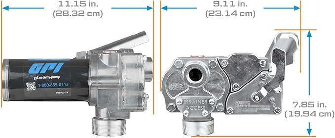 GPI - M-150 Series Fuel Transfer Pump, Manual Shut-Off Unleaded Nozzle, 15 GPM, 12 Volt (110000-107)
