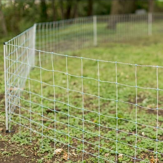 Starkline 35" x 164' Premium Positive/Negative Sheep Netting w/Double Spike Fiberglass Posts (9/35/8) Electric Fence for Backyards, Homesteaders, Farms and Ranches