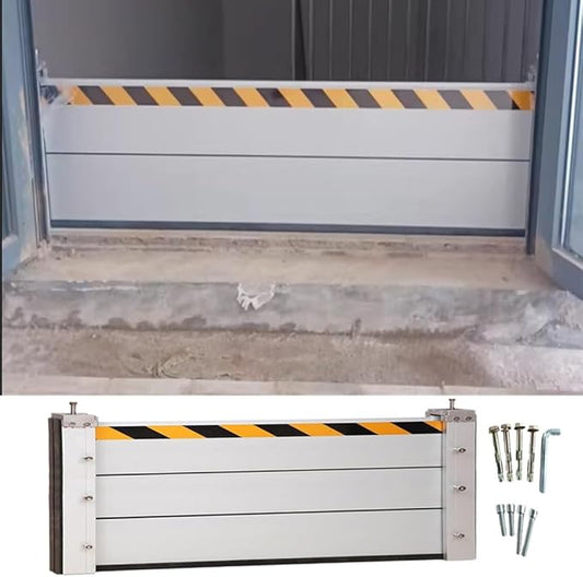 Flood Protection Barriers 3/4/5/6/7/8/9/10/11/12/13/14/15/16/17/18ft Reusable Detachable Aluminum Flood Panel Shield Flood Protection Dam Beam System Alternative Sandbag(H 2ft(60cm),4ft(120cm)