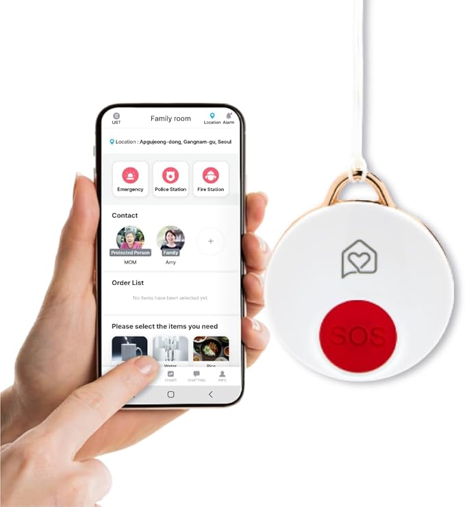 SOS Button – One Touch Family Safety Alert | No Subscription, IPX7 Waterproof.