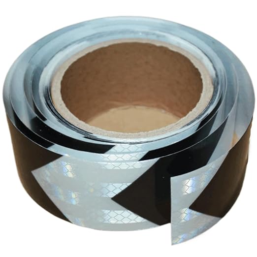 Black White Reflective Tape 2 inch Wide for Cars, Outdoor Waterproof High Visibility Safety Warning Adhesive Strips (10 feet)