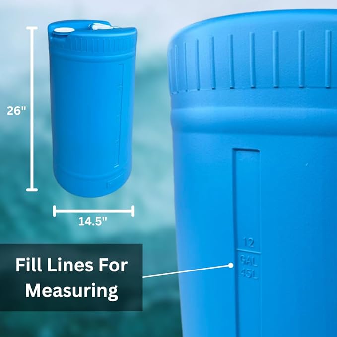 15 Gallon Water Storage Tank - 1 Tank- Water Storage for Emergencies - Durable, Reusable, Portable, BPA Free, Food Grade Plastic - Emergency Zone