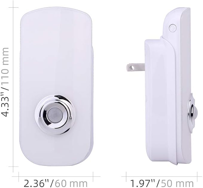 2 Pack LED Night Light, Flashlight Motion Sensor Cut 3-in-1, Rechargeable Emergency Light, Auto Sensing Energy Saving Wall Mount Plug-in Light Portable LED Torch White Small Size