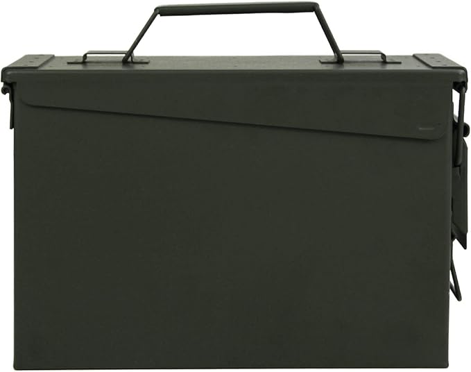 GUGULUZA Metal Ammo Can 30/50 Cal, Lockable Bullet Storage Case, Waterproof & Airtight Containers Box with Flip Top for Long-Term Storage Shotgun, Rifles, Pistols Ammunition