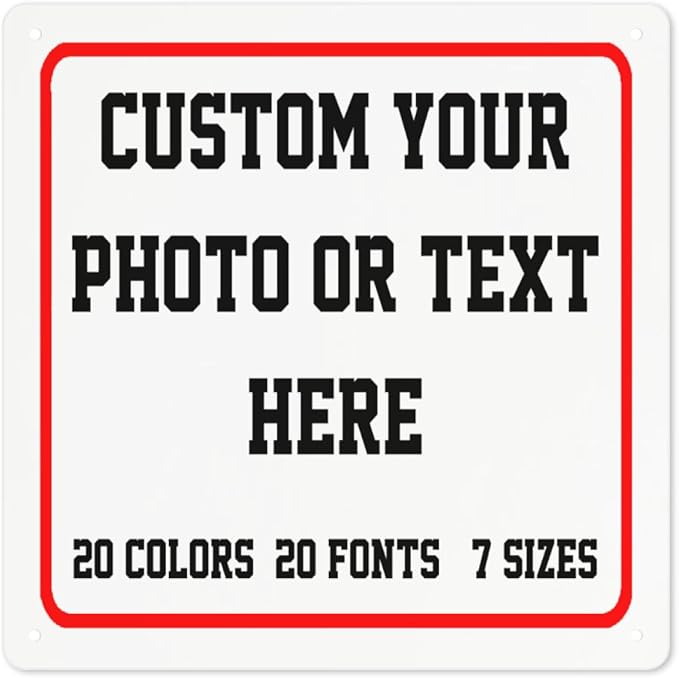 Custom Metal Sign, Personalized Aluminum Sign for Office, Business, Workplace, office, Home, Airbnb, Delivery Signs, 12x12 Inches