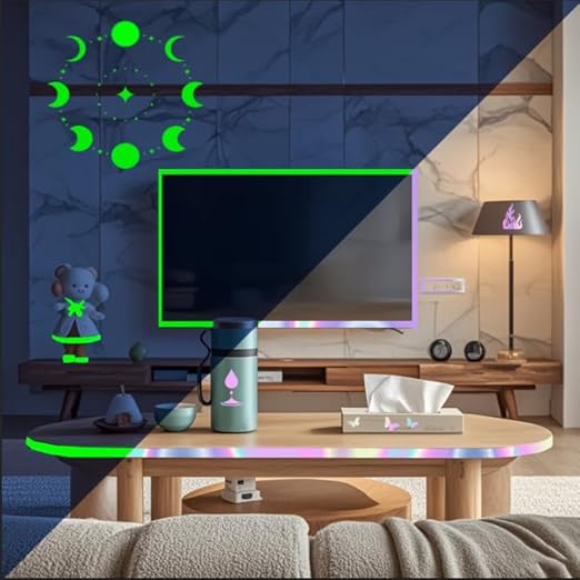 Glow in The Dark Tape - 33 FT X 1 Inch Fluorescent, Waterproof Luminous Reflective for Stairs, Walls, Steps, Exit Sign, Theatres, Staged & Dark Areas