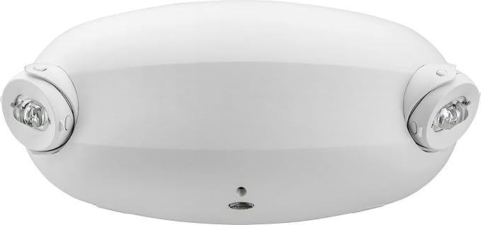 Lithonia Lighting Quantum Emergency Light, Contemporary Commercial LED Emergency Lights with 2 Aimable Lamp Heads, Ceiling or Wall Mount, White Thermoplastic, UVOLT (ELM2L UVOLT LTP M12)