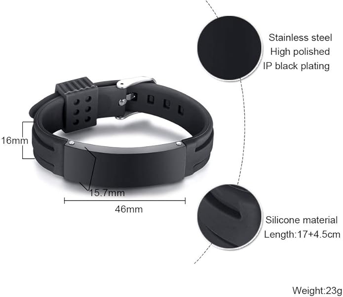 VNOX Medical Alert Bracelets for Men & Women Kids with Free Engraving Adjustable Stainless Steel Mesh Emergency Medical ID Bracelets Wristband