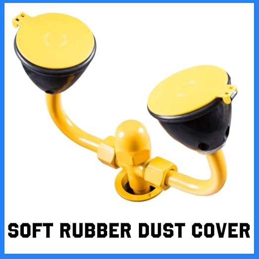 Huanyu Wall Mount Emergency Eyewash Station Wall Hanging Eye Washer Temporary Rescue Equipment Harmful Substances Washing Device BH33-1011: 304 + Yellow ABS