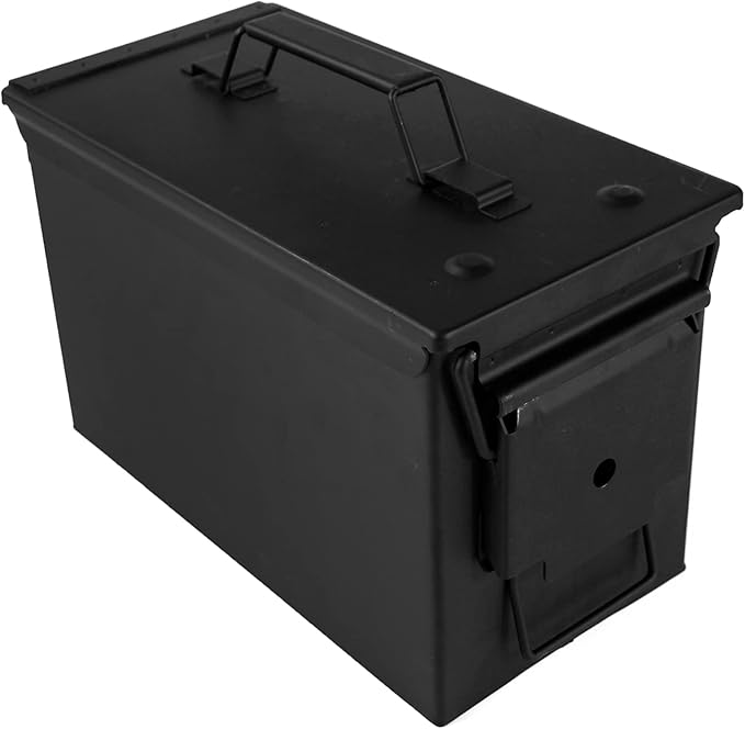 GUGULUZA Metal Ammo Can 30/50 Cal, Lockable Bullet Storage Case, Waterproof & Airtight Containers Box with Flip Top for Long-Term Storage Shotgun, Rifles, Pistols Ammunition